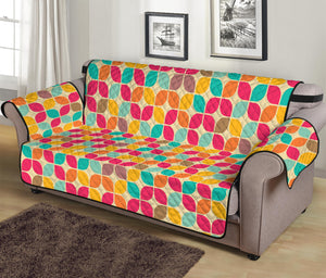 Retro Geometric Rounded Square Print Sofa Protector