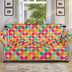 Retro Geometric Rounded Square Print Sofa Protector