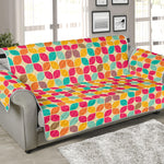 Retro Geometric Rounded Square Print Sofa Protector