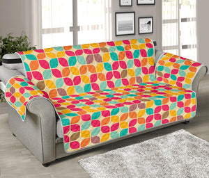 Retro Geometric Rounded Square Print Sofa Protector