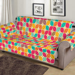 Retro Geometric Rounded Square Print Sofa Protector