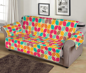 Retro Geometric Rounded Square Print Sofa Protector