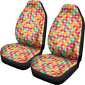 Retro Geometric Rounded Square Print Universal Fit Car Seat Covers