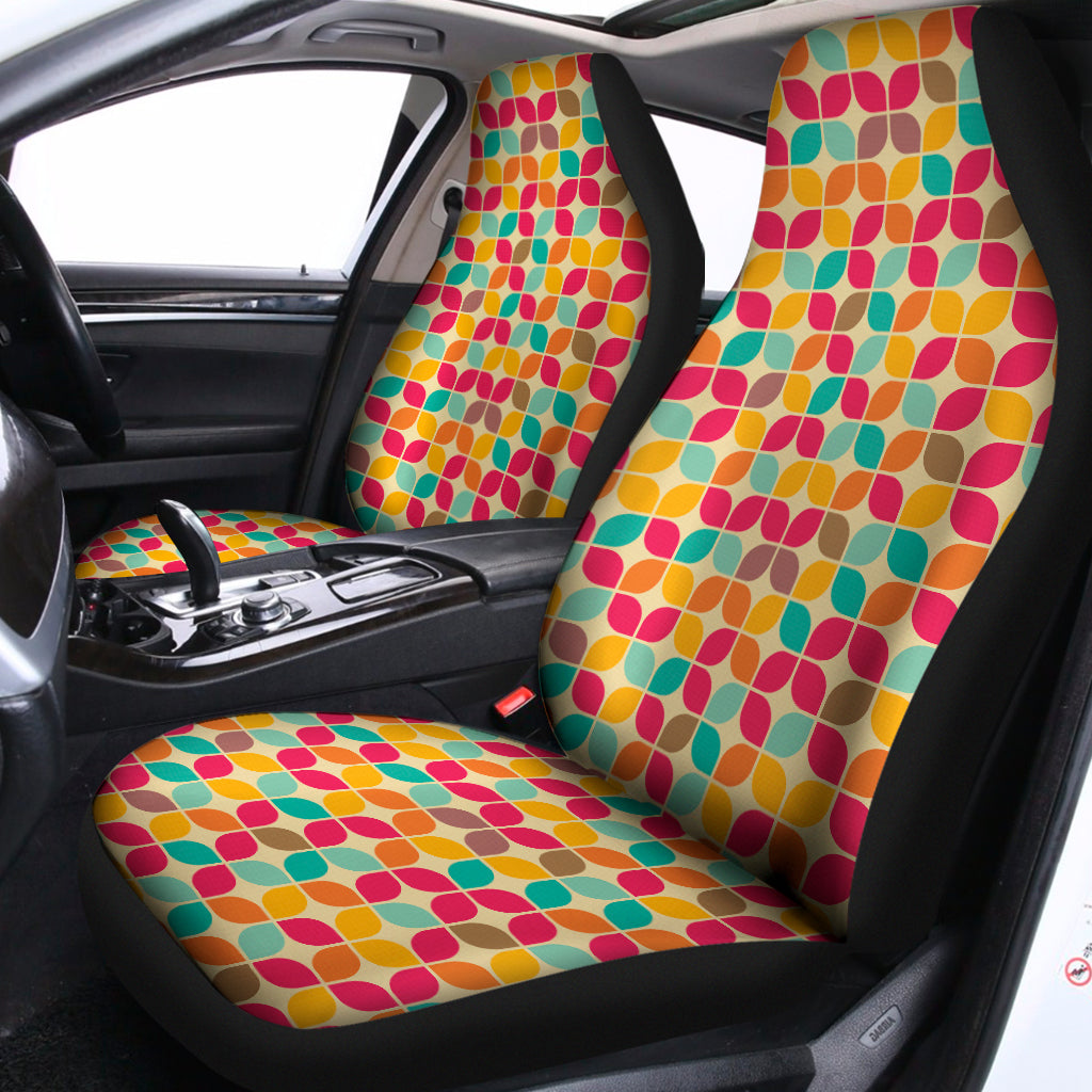 Retro Geometric Rounded Square Print Universal Fit Car Seat Covers
