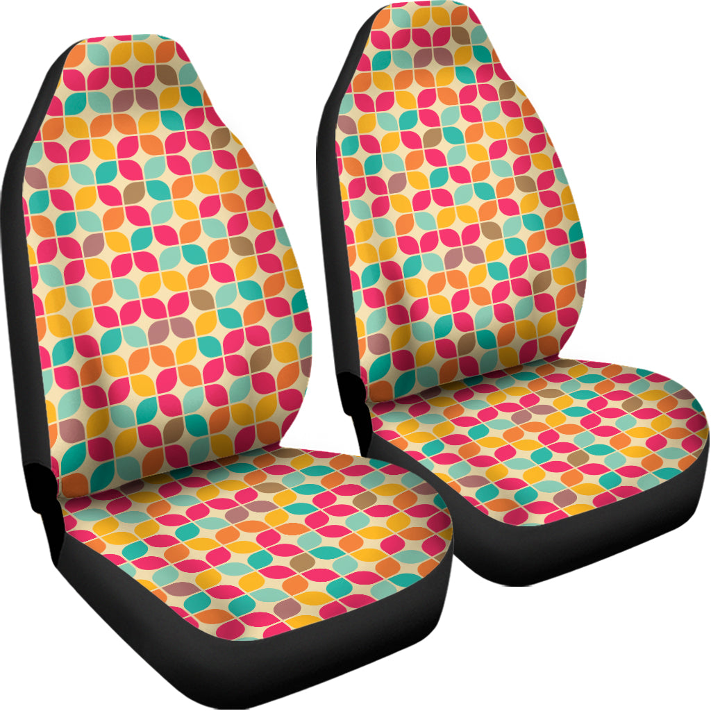 Retro Geometric Rounded Square Print Universal Fit Car Seat Covers