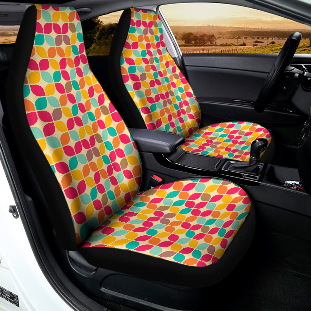 Retro Geometric Rounded Square Print Universal Fit Car Seat Covers