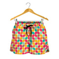 Retro Geometric Rounded Square Print Women's Shorts
