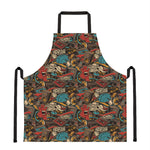 Retro Graffiti Pattern Print Apron