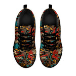 Retro Graffiti Pattern Print Black Sneakers