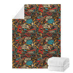 Retro Graffiti Pattern Print Blanket