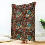 Retro Graffiti Pattern Print Blanket
