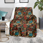 Retro Graffiti Pattern Print Blanket