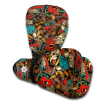 Retro Graffiti Pattern Print Boxing Gloves
