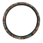 Retro Graffiti Pattern Print Car Steering Wheel Cover