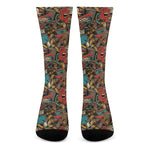 Retro Graffiti Pattern Print Crew Socks