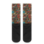Retro Graffiti Pattern Print Crew Socks