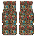 Retro Graffiti Pattern Print Front and Back Car Floor Mats