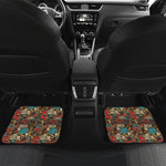 Retro Graffiti Pattern Print Front and Back Car Floor Mats