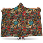 Retro Graffiti Pattern Print Hooded Blanket