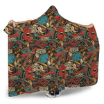 Retro Graffiti Pattern Print Hooded Blanket