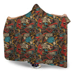 Retro Graffiti Pattern Print Hooded Blanket