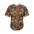 Retro Graffiti Pattern Print Men's Baseball Jersey