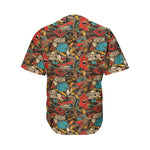 Retro Graffiti Pattern Print Men's Baseball Jersey