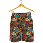 Retro Graffiti Pattern Print Men's Shorts