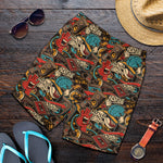 Retro Graffiti Pattern Print Men's Shorts