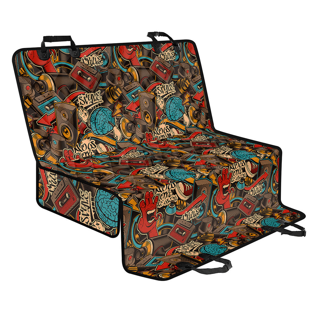 Retro Graffiti Pattern Print Pet Car Back Seat Cover