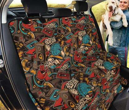 Retro Graffiti Pattern Print Pet Car Back Seat Cover