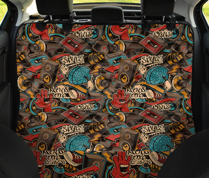 Retro Graffiti Pattern Print Pet Car Back Seat Cover