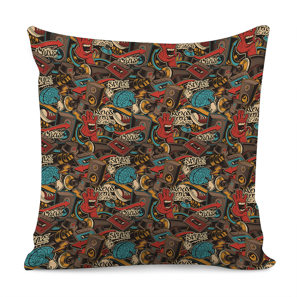 Retro Graffiti Pattern Print Pillow Cover