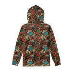 Retro Graffiti Pattern Print Pullover Hoodie