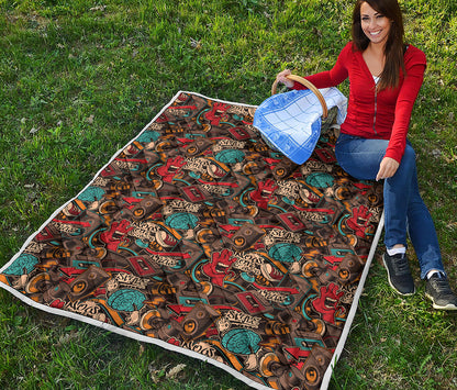 Retro Graffiti Pattern Print Quilt