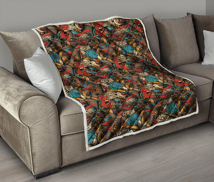 Retro Graffiti Pattern Print Quilt