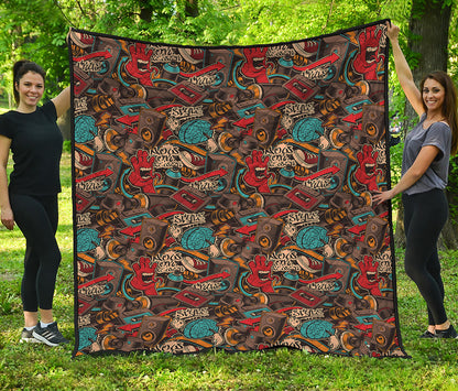 Retro Graffiti Pattern Print Quilt