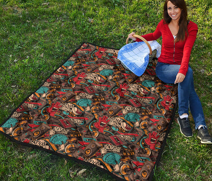 Retro Graffiti Pattern Print Quilt