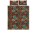 Retro Graffiti Pattern Print Quilt Bed Set