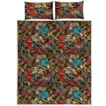 Retro Graffiti Pattern Print Quilt Bed Set