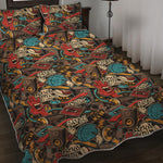 Retro Graffiti Pattern Print Quilt Bed Set