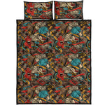 Retro Graffiti Pattern Print Quilt Bed Set