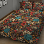 Retro Graffiti Pattern Print Quilt Bed Set