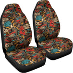 Retro Graffiti Pattern Print Universal Fit Car Seat Covers
