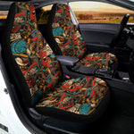 Retro Graffiti Pattern Print Universal Fit Car Seat Covers