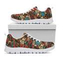 Retro Graffiti Pattern Print White Running Shoes