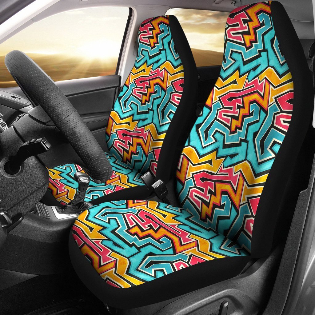 Retro Graffiti Universal Fit Car Seat Covers GearFrost