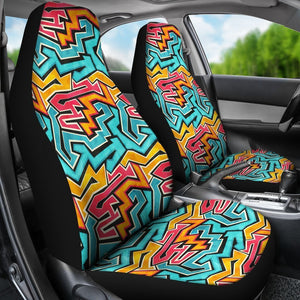 Retro Graffiti Universal Fit Car Seat Covers GearFrost