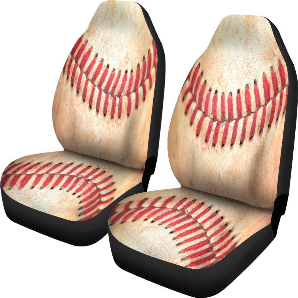 Retro Grunge Baseball Stitches Universal Fit Car Seat Covers GearFrost