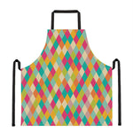 Retro Harlequin Pattern Print Apron